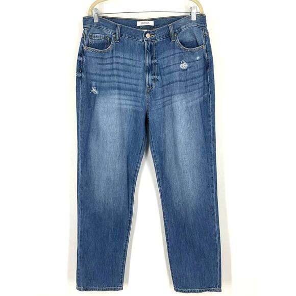 Zenana Distressed Blue Jeans Size 32 Straight Leg - Picture 1 of 5